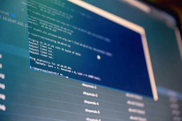 Git files shown on blue computer screen